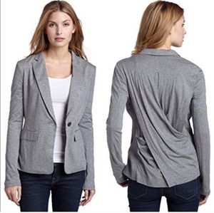 BCBGMaxazaria Grey Knit Jersey Cross Draped Back Blazer | Size XXS